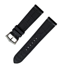 Black leather watch band